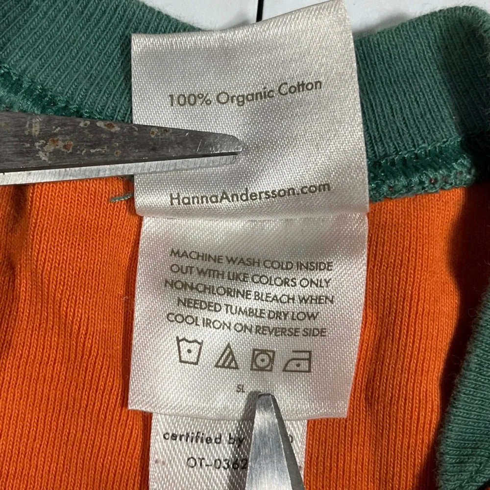 Hanna Andersson Kids Orange Pumpkin Jack-O-Lantern Organic Cotton Sleeper 12-18M